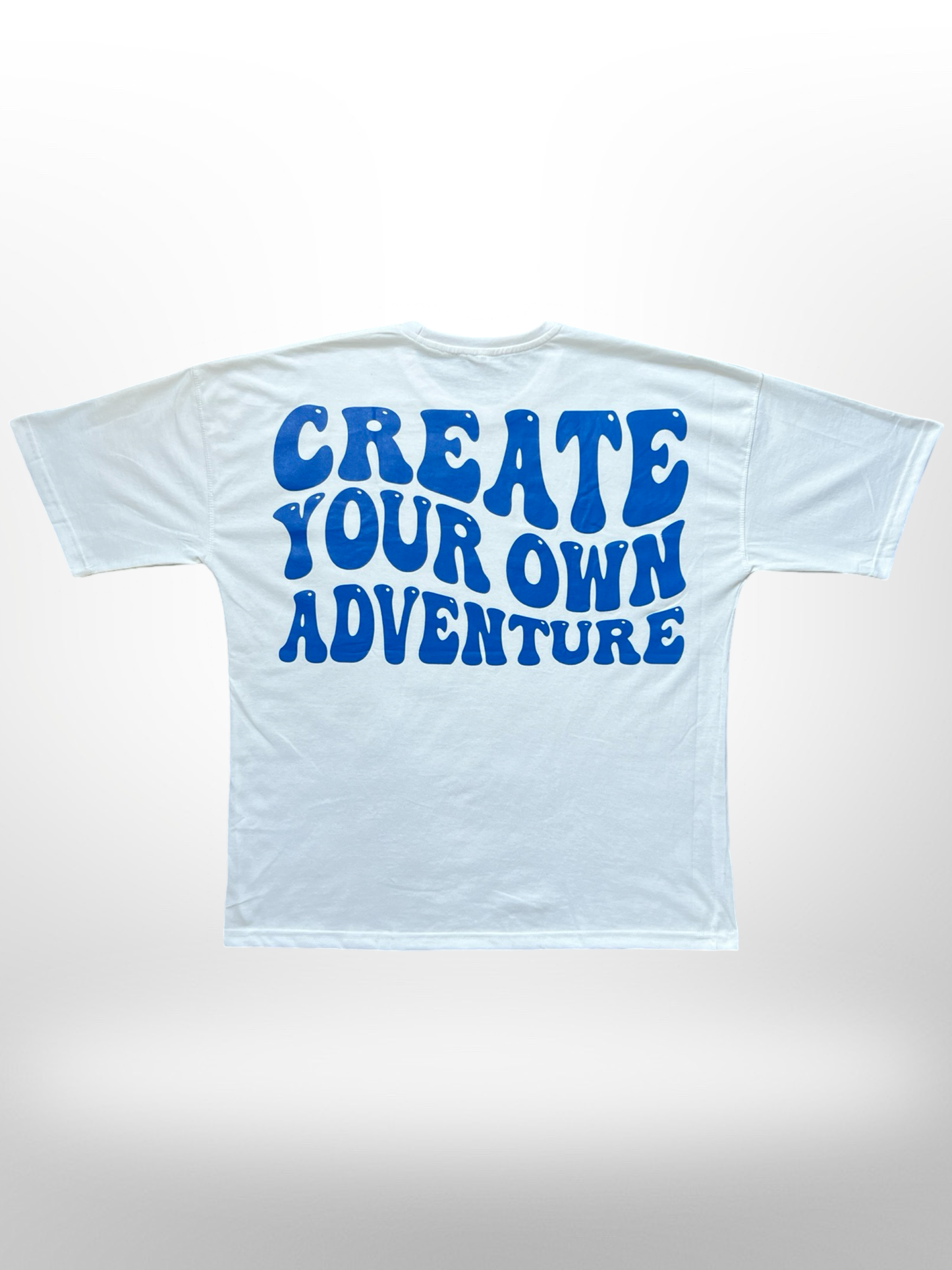 Create Your Own Adventure Bubble White/Blue - Oversized Tee
