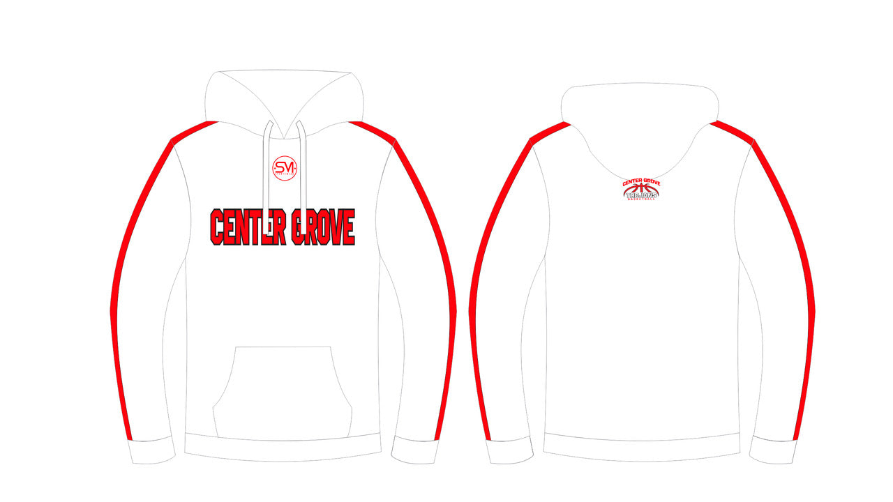Center Grove Travel Basketball Hoodie - White/Red