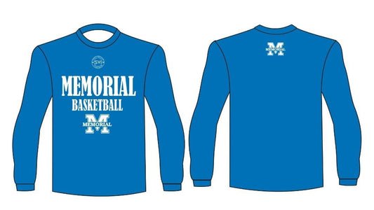 Memorial Basketball Long Sleeve Shirt - Blue