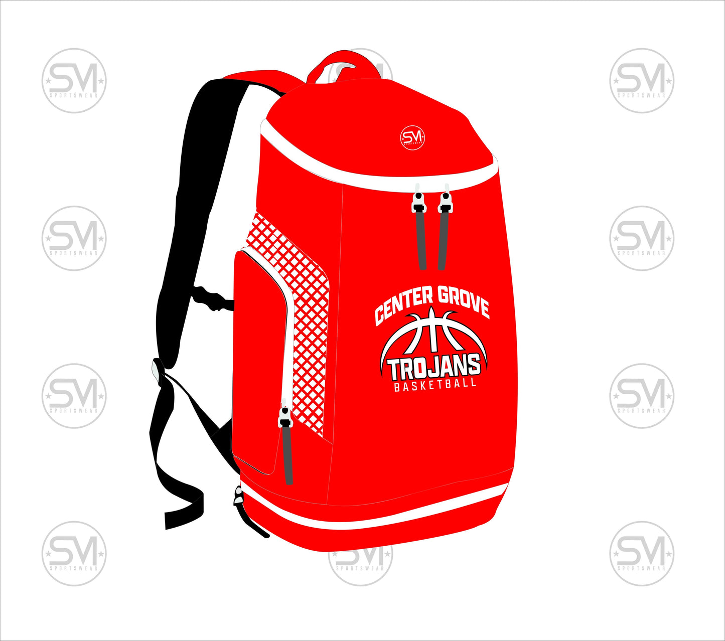 Center Grove Travel Basketball Backpack - Red/White