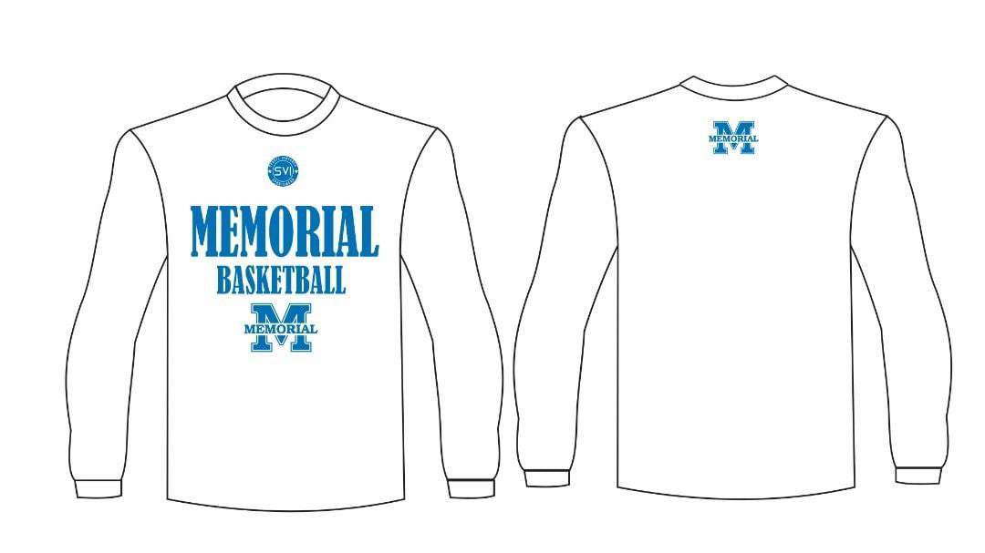 Memorial Basketball Long Sleeve Shirt - White