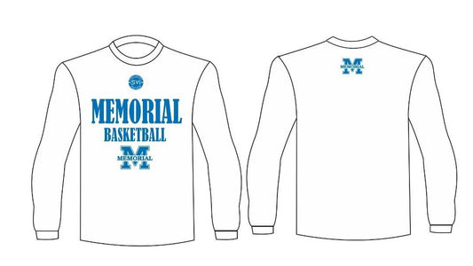 Memorial Basketball Long Sleeve Shirt - White