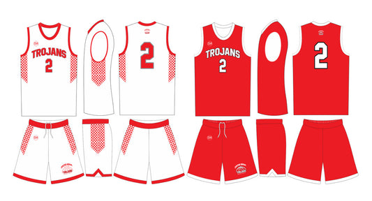 Center Grove Travel Basketball Reversible Full Uniform - Red/White