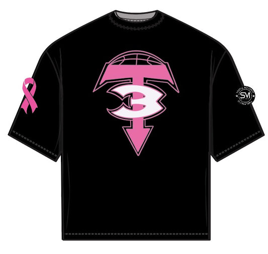 3T Pink Logo Tee - Black