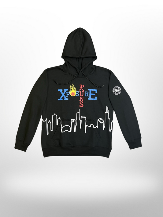 XPOSURE RUNS Skyline Hoodie - Black