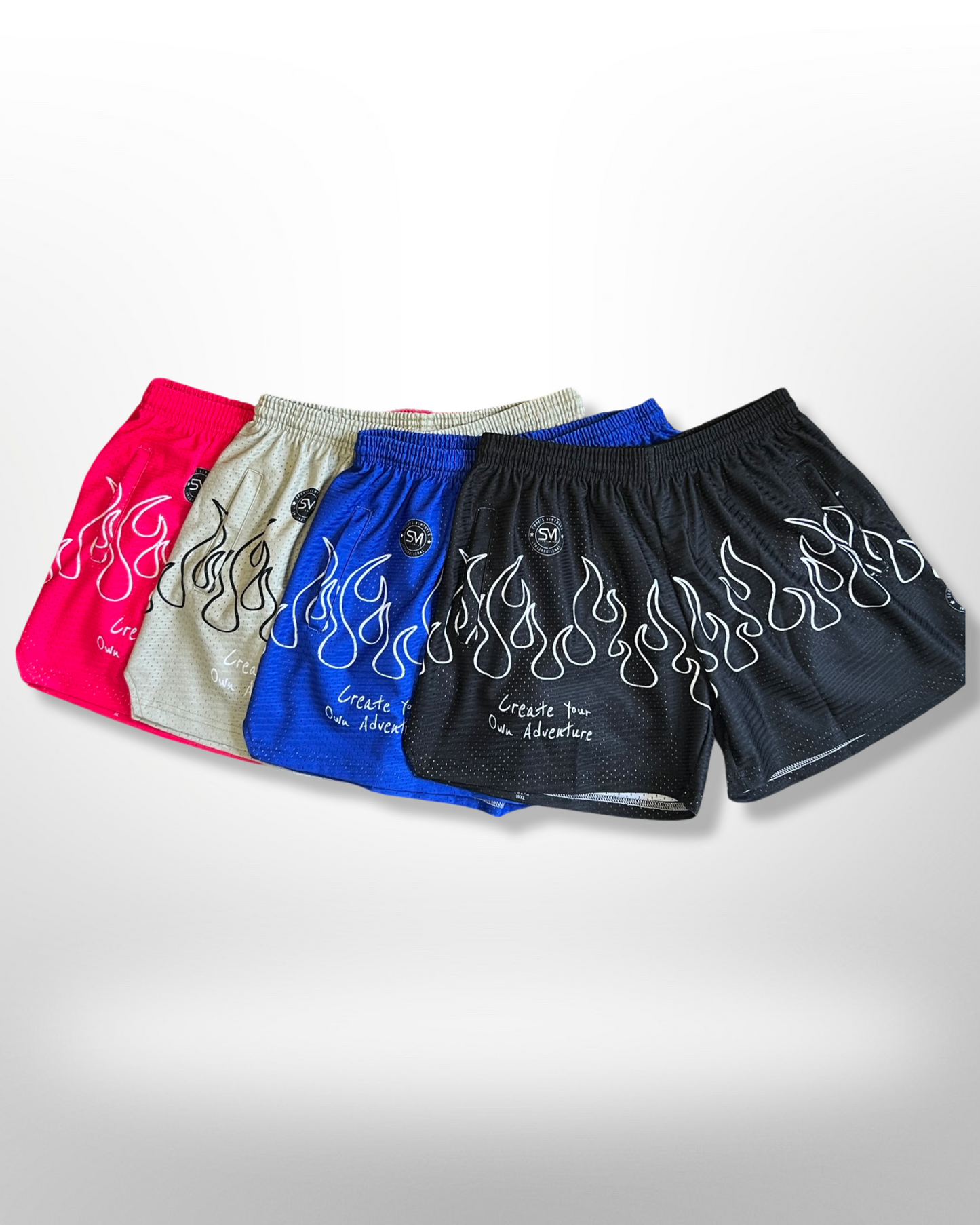 Mesh Flame Shorts - Grey