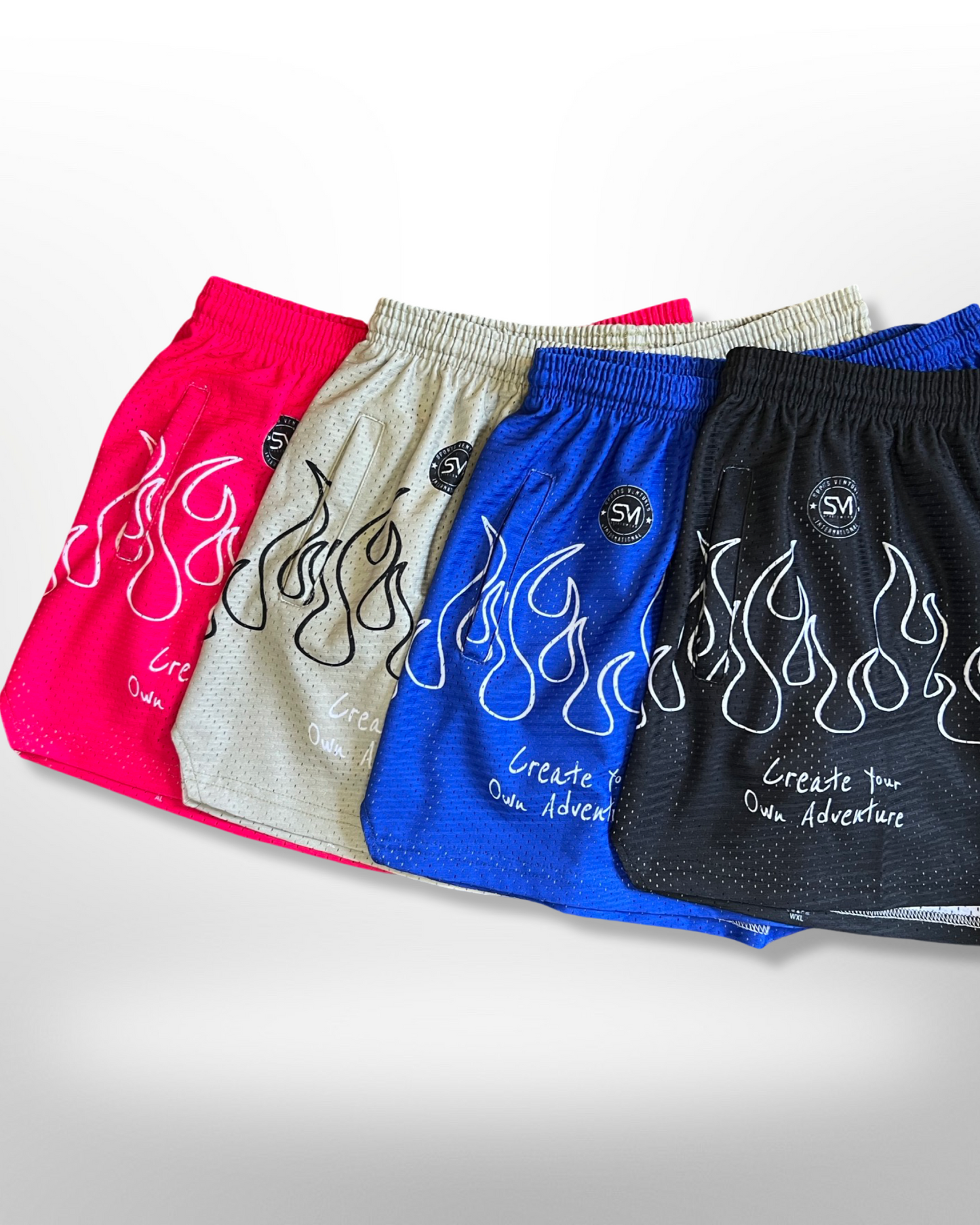 Mesh Flame Shorts - Pink