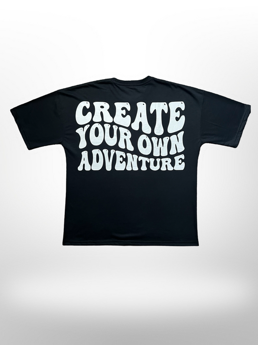 Create Your Own Adventure Bubble Black/White - Oversized Tee